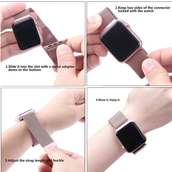 Milanese Magnetic Loop Band For Apple Watch 6 5 4 3 2 1 - Purple - Picture 4 of 4